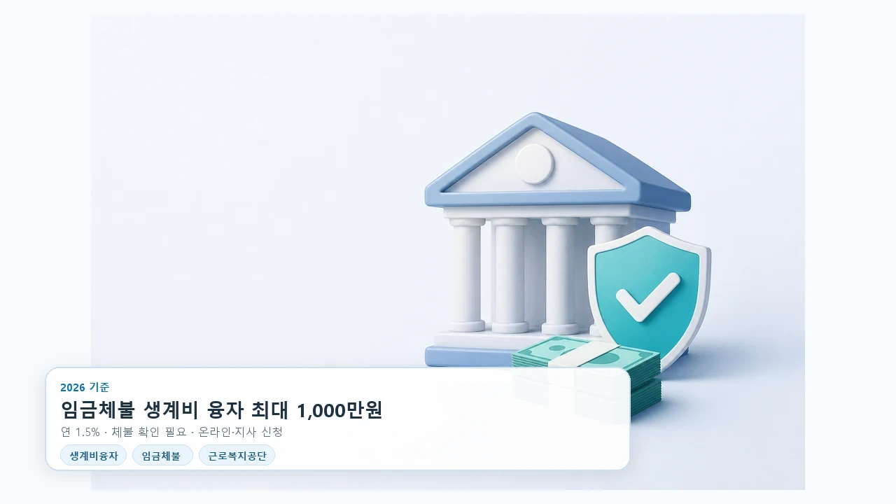 임금체불 생계비 융자 자격과 신청 절차 정리