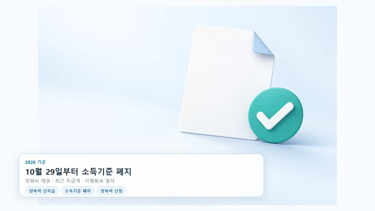 양육비 선지급 소득기준 폐지, 신청 전에 살펴볼 조건