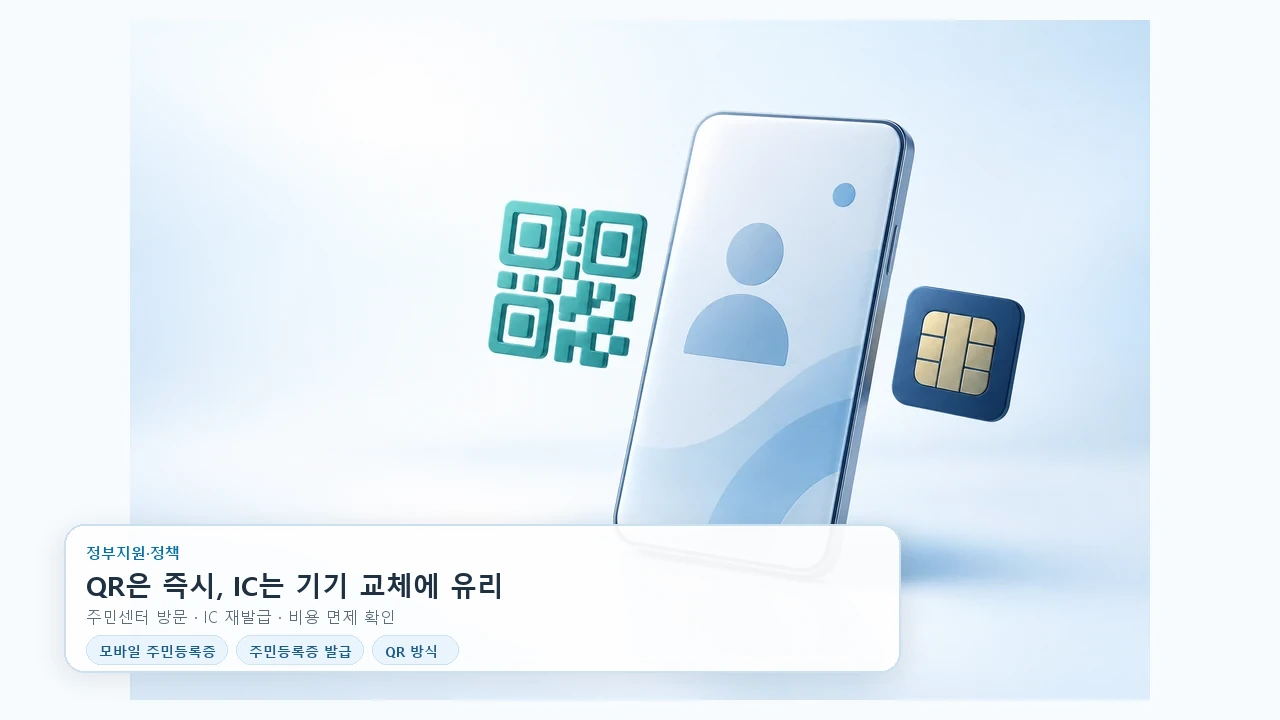 모바일 주민등록증 QR·IC 발급 절차와 선택 기준
