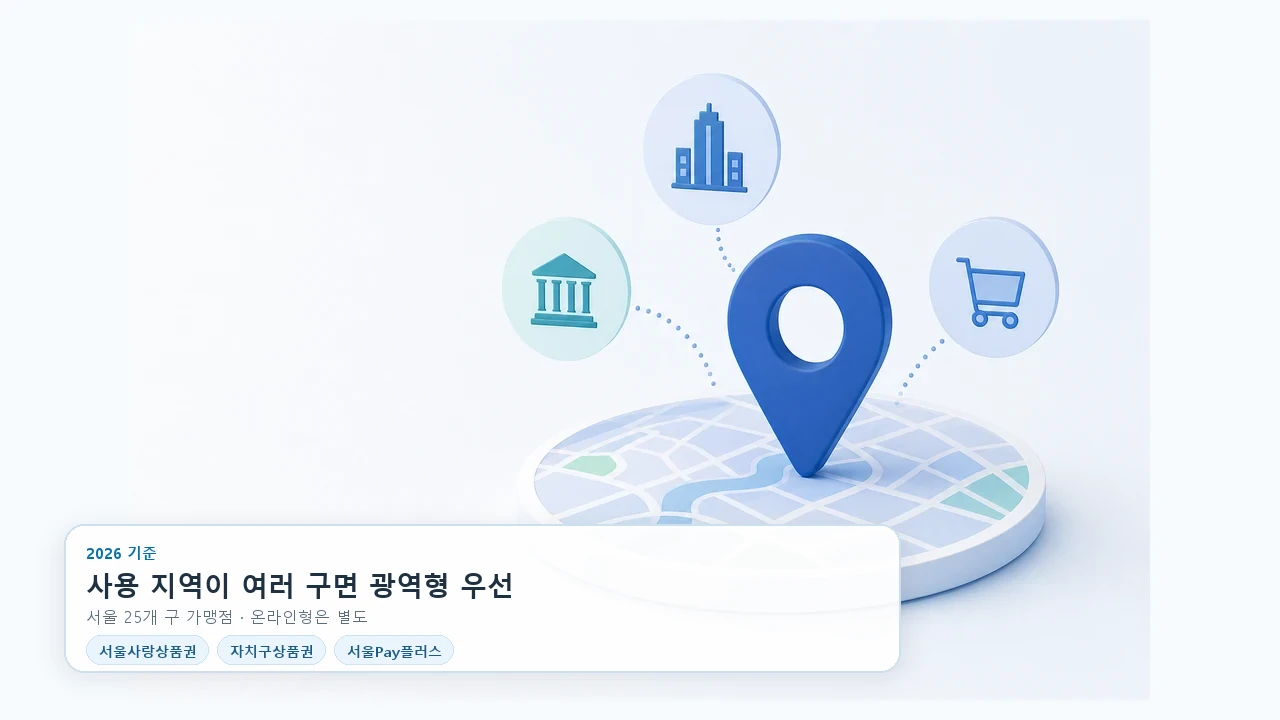 서울사랑상품권 사용처 확인법: 광역·자치구·온라인형 비교