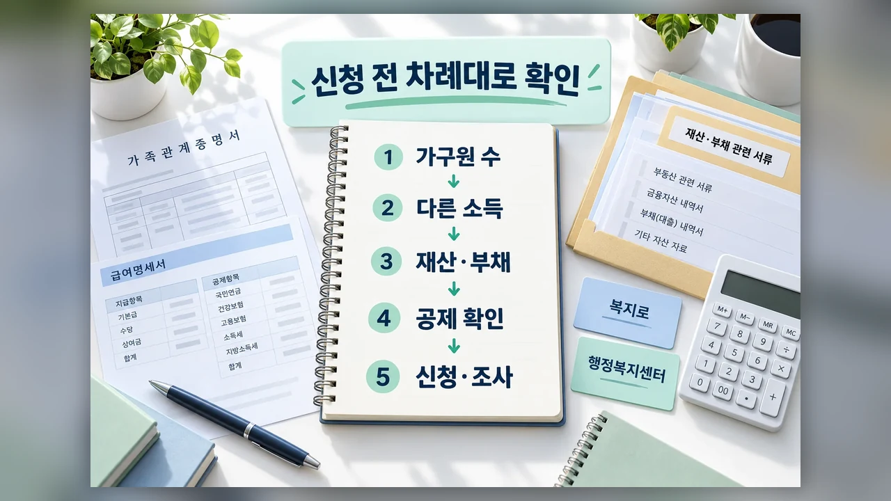 신청 전 확인할 순서 - 주거급여 소득기준, 월급 대신 무엇을 비교해야 할까요?