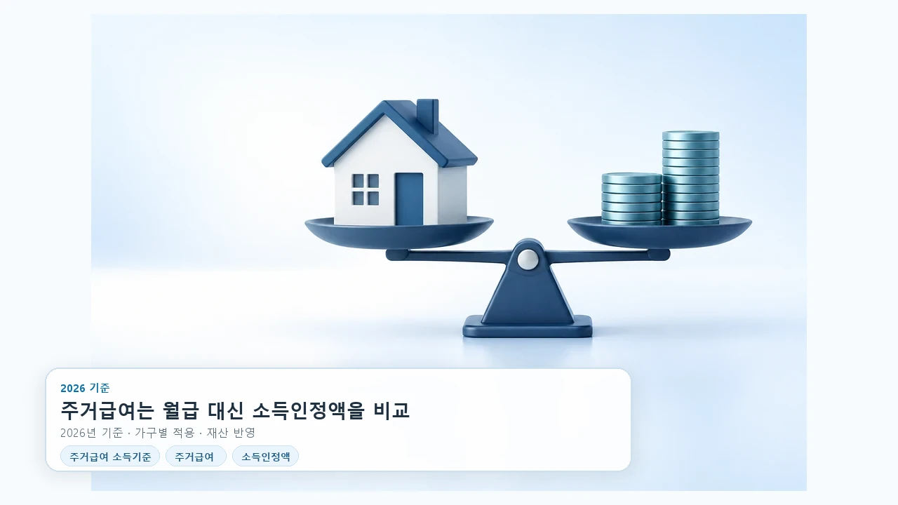 주거급여 소득기준, 월급 대신 무엇을 비교해야 할까요?