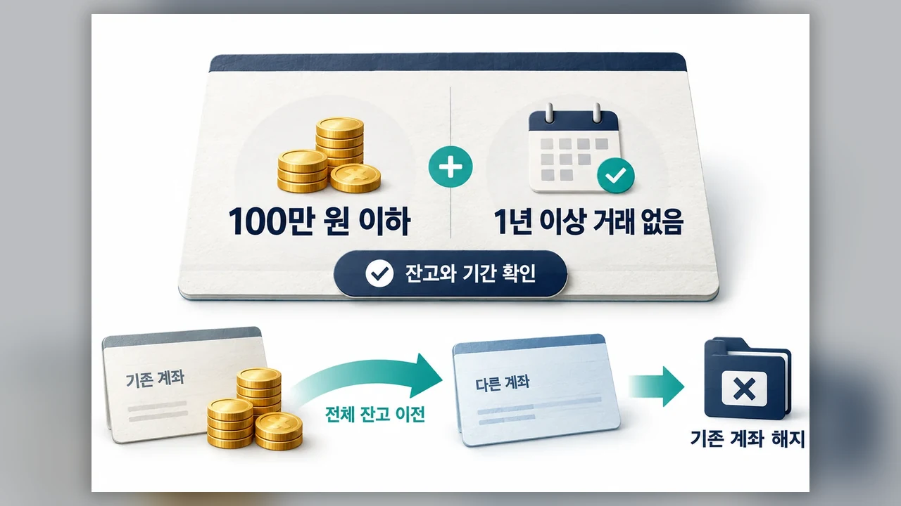 잔고이전과 해지가 가능한 기준 - 어카운트인포로 안 쓰는 은행계좌 정리하는 방법