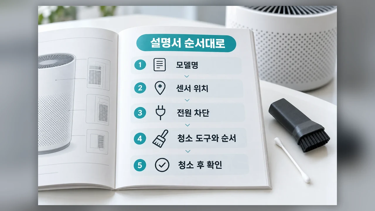 설명서에서 순서대로 찾을 항목 - 공기청정기 먼지 센서, 모델별로 어떻게 청소할까요?