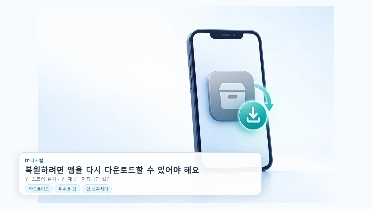 안드로이드 보관처리 앱 복원, 아이콘을 눌러도 열리지 않는 이유