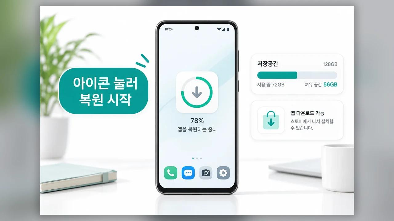 보관된 앱을 되돌리는 순서 - 안드로이드 보관처리 앱 복원, 아이콘을 눌러도 열리지 않는 이유