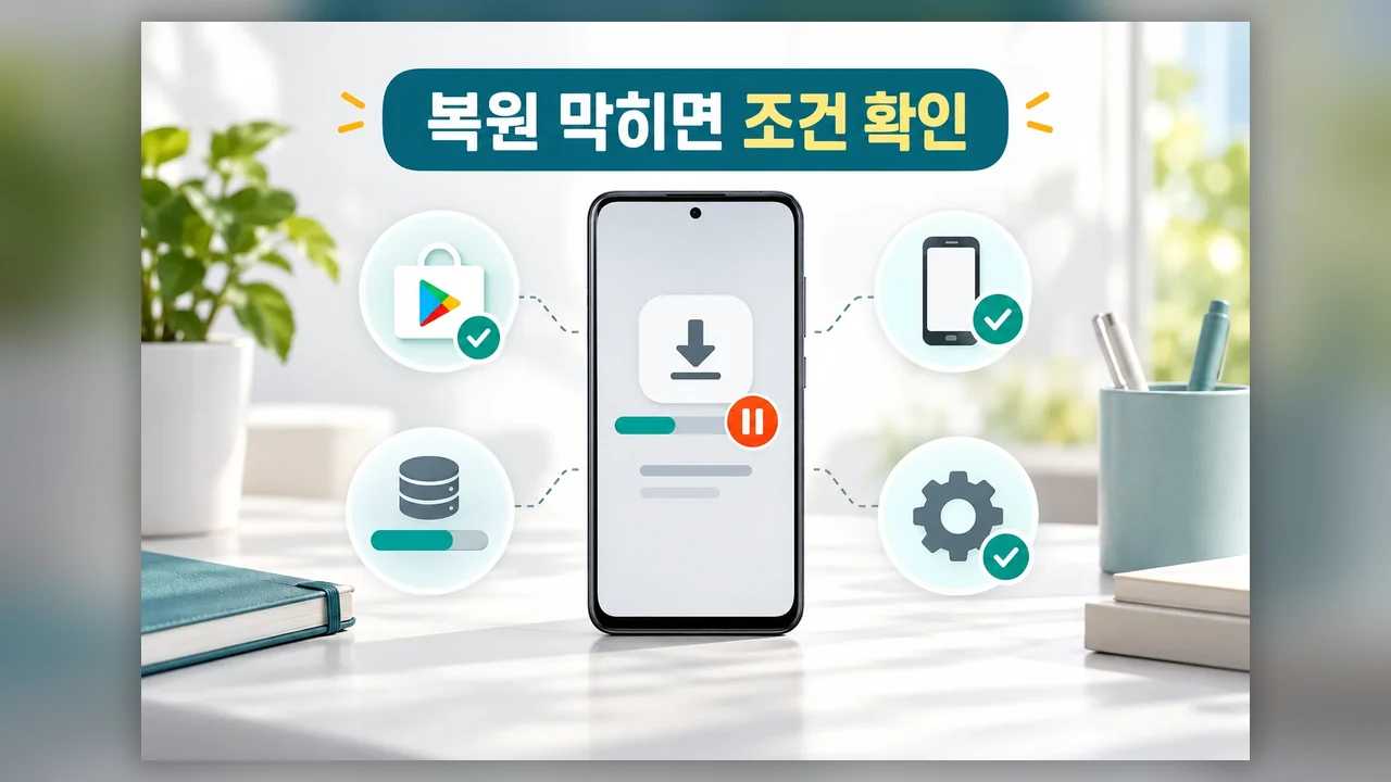 복원이 막힐 때 확인할 것 - 안드로이드 보관처리 앱 복원, 아이콘을 눌러도 열리지 않는 이유