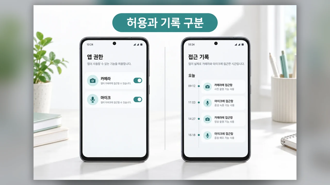 기록을 찾을 때 먼저 구분할 두 메뉴 - 안드로이드 카메라·마이크 사용 기록, 어디서 볼 수 있을까요?