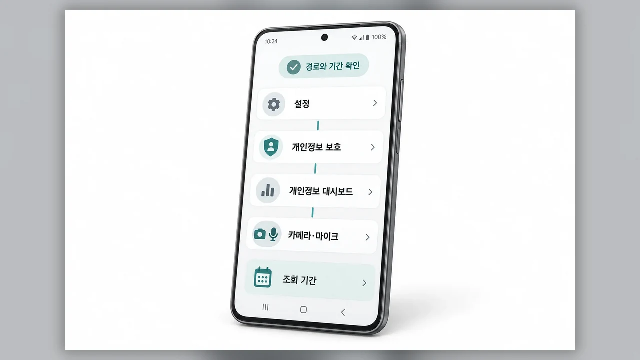 기본 안드로이드 경로와 조회 기간 - 안드로이드 카메라·마이크 사용 기록, 어디서 볼 수 있을까요?