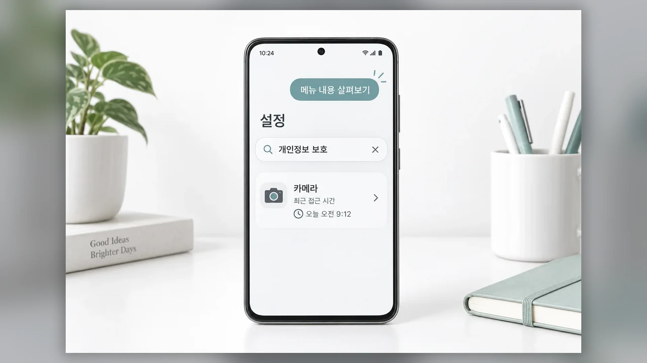 갤럭시에서 살펴볼 메뉴 - 안드로이드 카메라·마이크 사용 기록, 어디서 볼 수 있을까요?