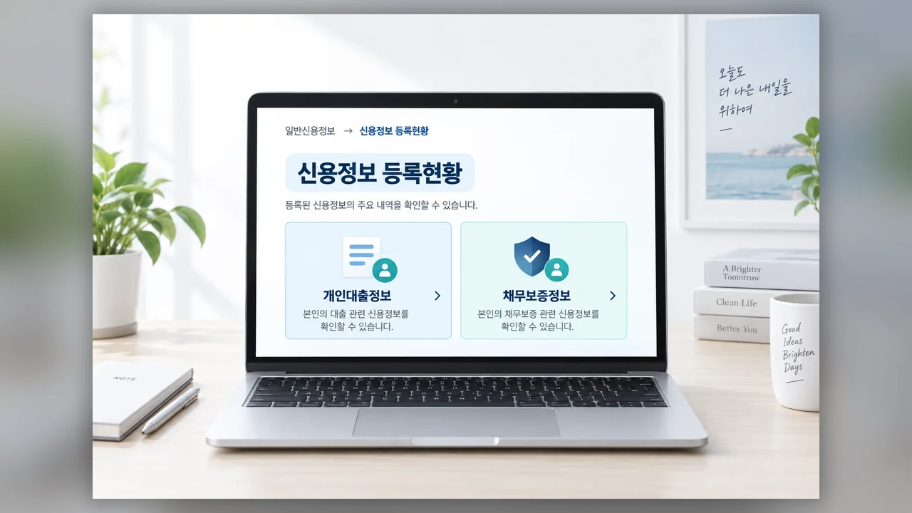 크레딧포유에서 확인하는 위치 - 신용정보원 대출·보증내역, 어디서 보고 어떻게 구분할까요?
