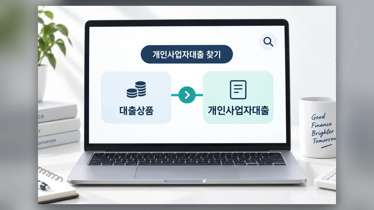 금융상품 한눈에에서 찾는 경로 - 개인사업자 대출금리 비교공시, 조건에 맞는 상품 찾는 순서