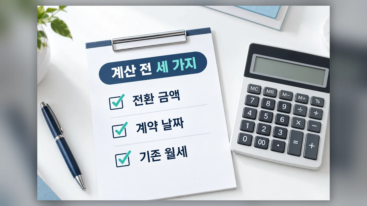 계산기에 넣기 전 살필 세 가지 - 보증금을 월세로 바꿀 때, 전월세전환율 계산 순서