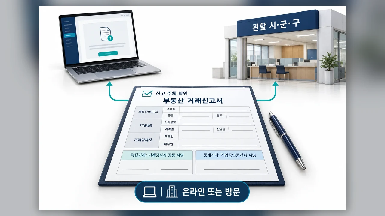 온라인과 방문, 신고 방법은 같다 - 부동산 매매계약 후 거래신고, 누가 언제 해야 할까요?