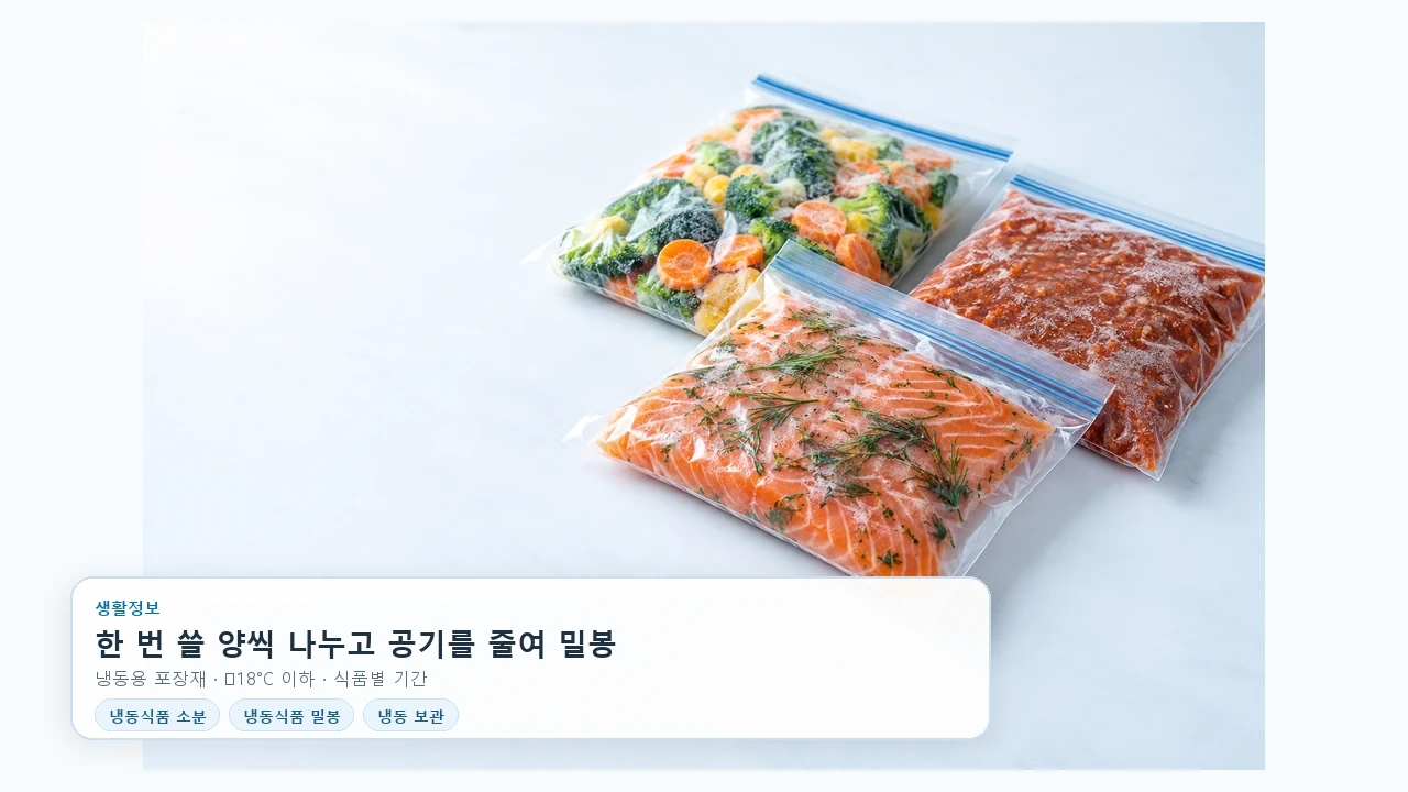 냉동식품 소분할 때, 봉투 크기부터 밀봉까지