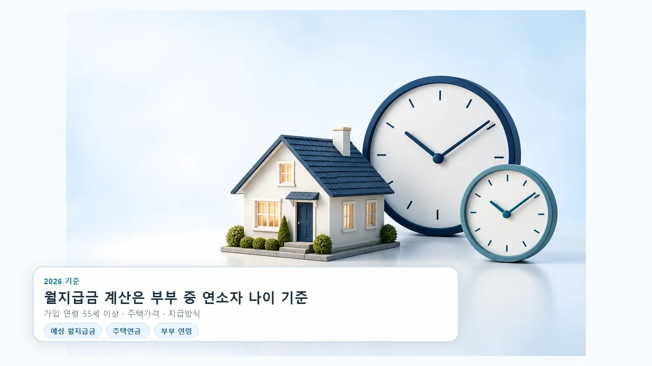 주택연금 예상 월지급금, 부부 중 누구 나이로 계산할까요?