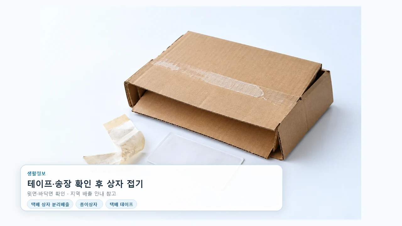 택배 상자 분리배출, 테이프와 송장부터 살펴보세요