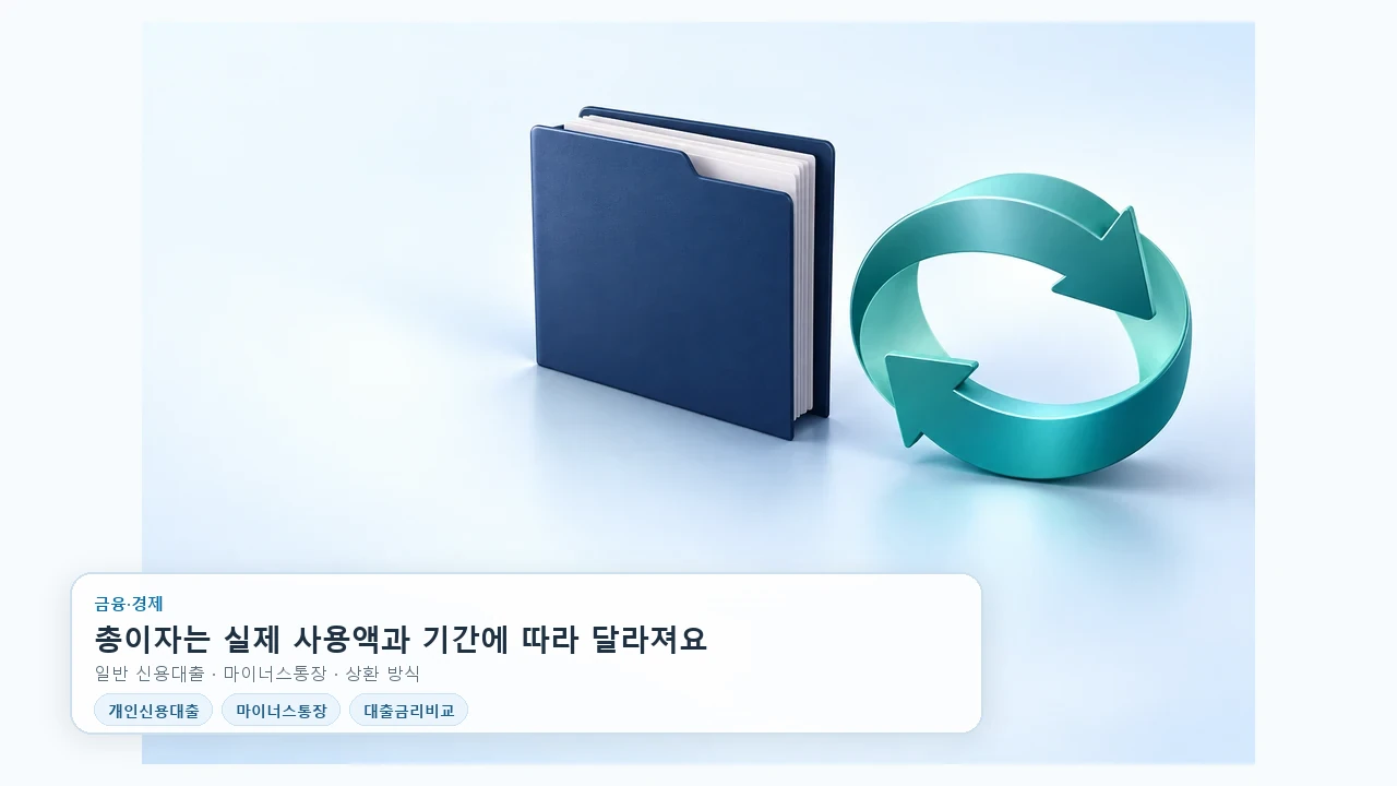 신용대출과 마이너스통장, 금리보다 먼저 비교할 것