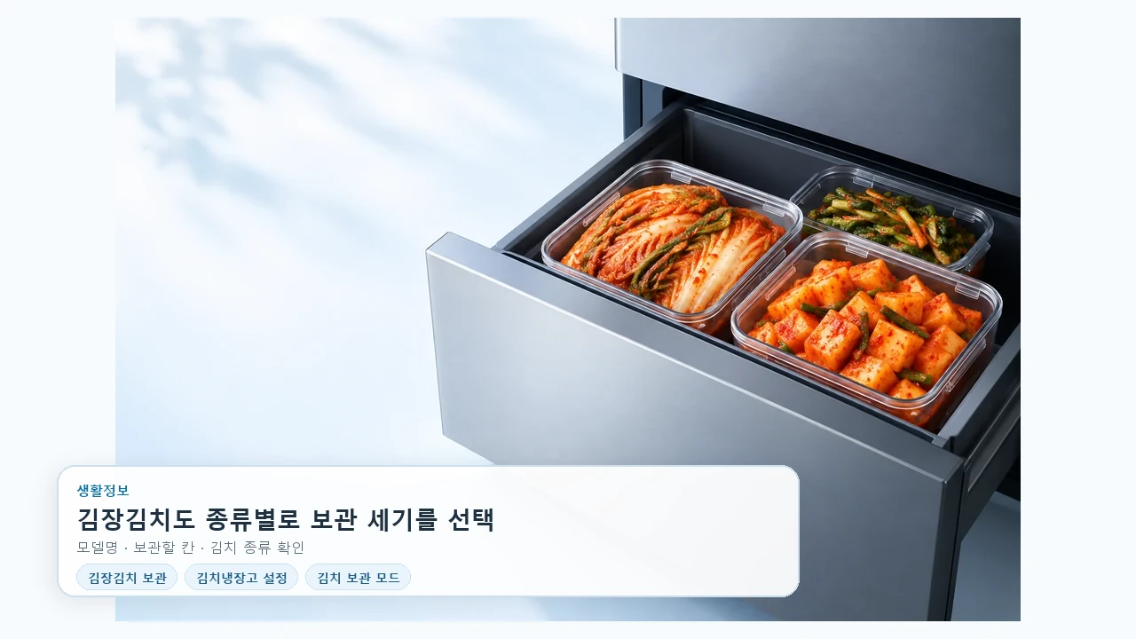 김장김치 보관 모드, 김치 종류에 따라 이렇게 고르세요