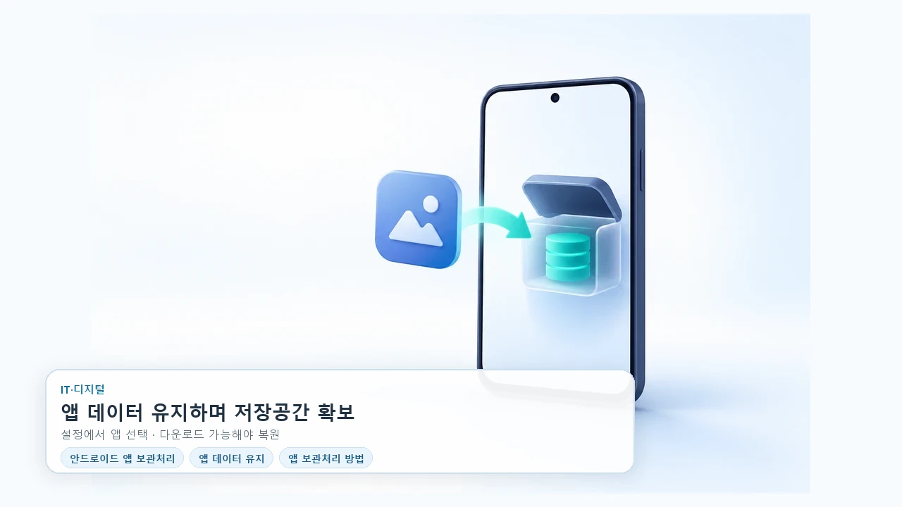 안드로이드 앱 보관처리, 데이터는 남기고 공간 확보하기
