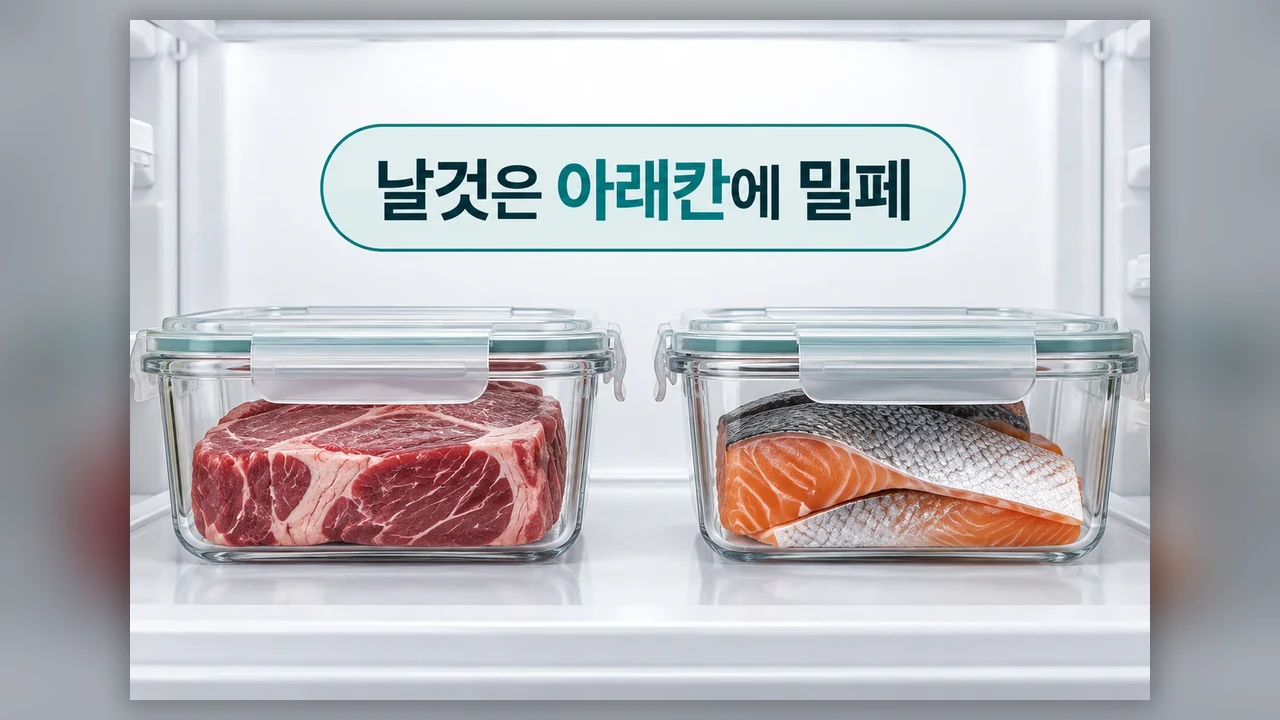 아래칸에는 생고기와 생선 - 냉장고 위칸과 아래칸, 음식은 어떻게 나눠 넣을까요?