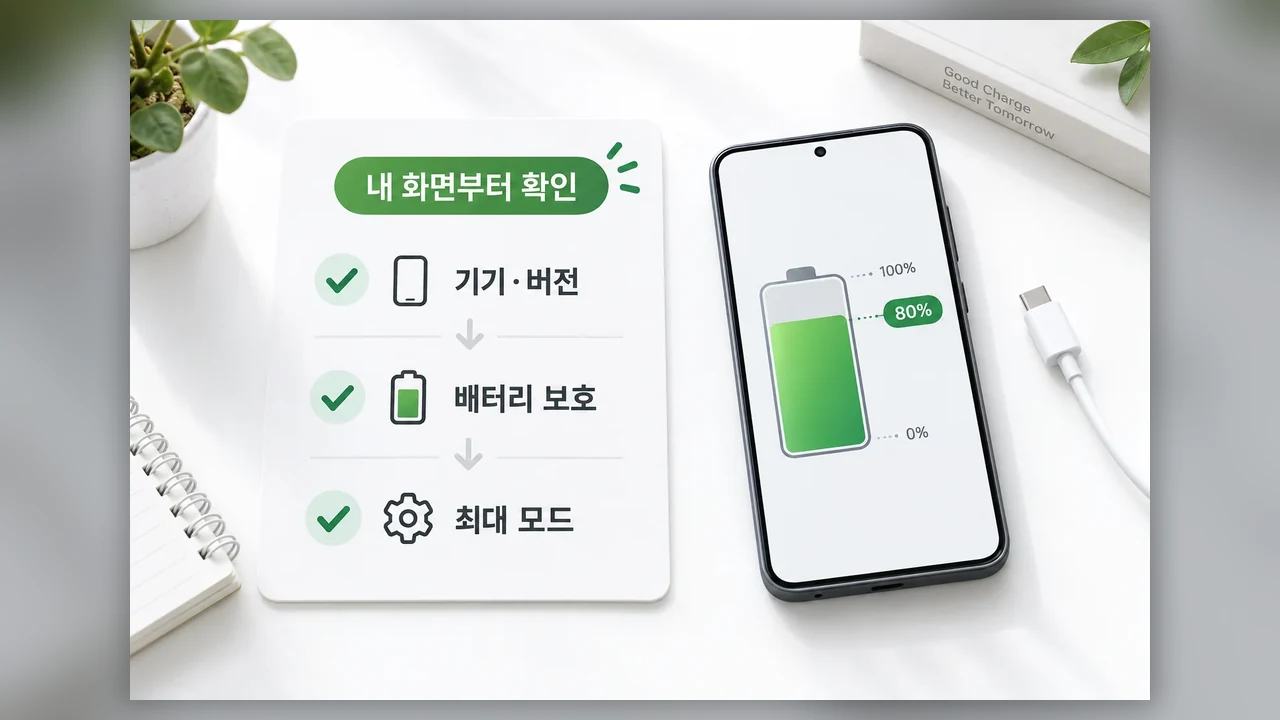 내 설정에 맞춰 확인할 점 - 갤럭시 충전 상한 바꾸기: 배터리 보호 모드별 설정 가이드