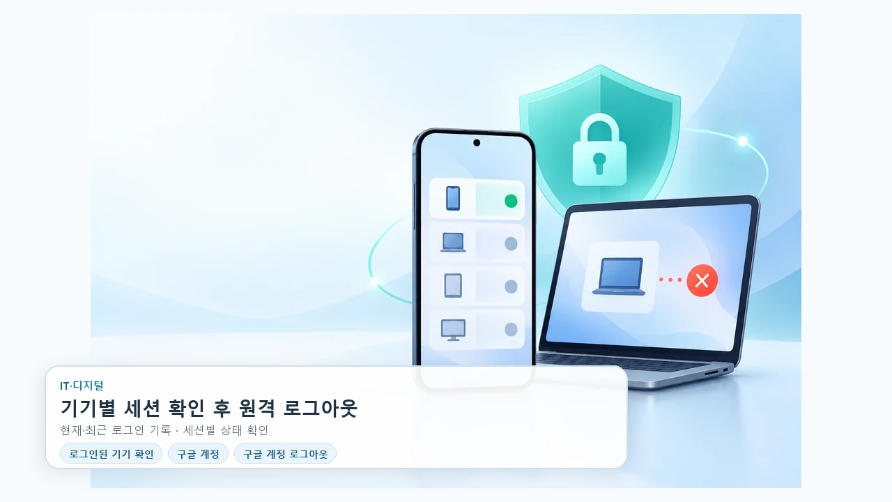 구글 계정에 로그인된 기기 확인과 원격 로그아웃 방법