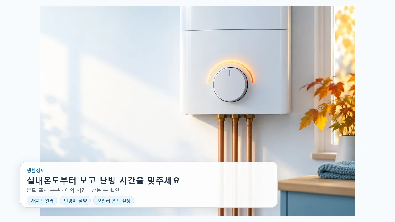 가을 보일러, 온도와 난방 시간을 어떻게 맞출까요?