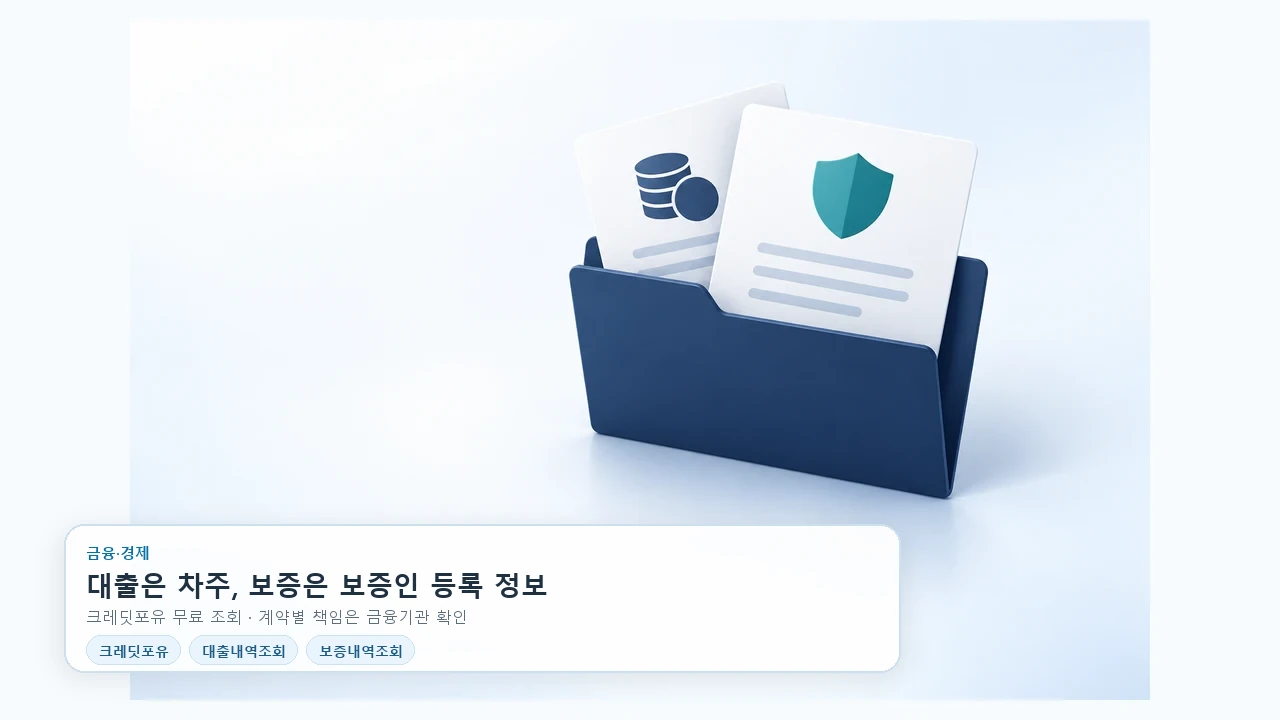 신용정보원 대출·보증내역, 어디서 보고 어떻게 구분할까요?