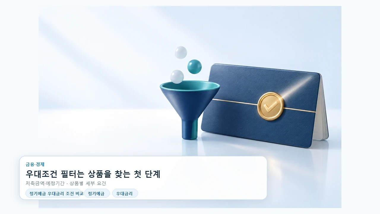 정기예금 우대금리, 검색 필터와 실제 적용 조건 구분하기