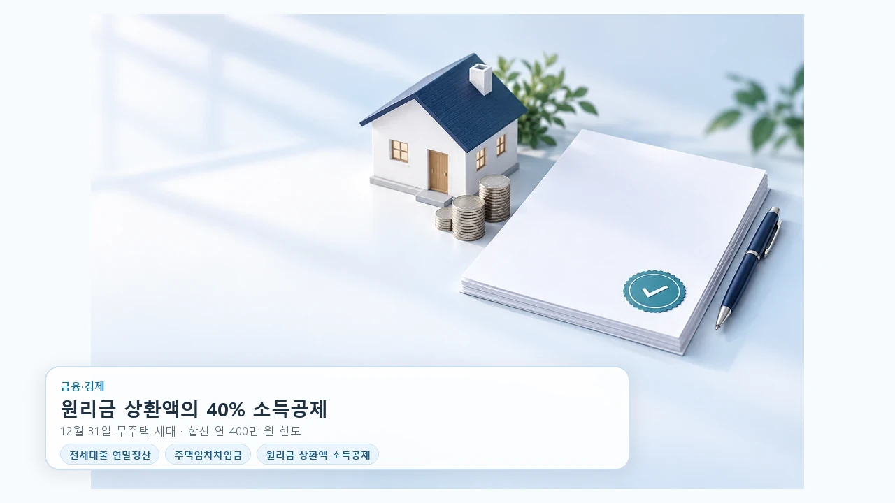 전세대출 원리금 공제, 연말정산 전에 살펴볼 순서