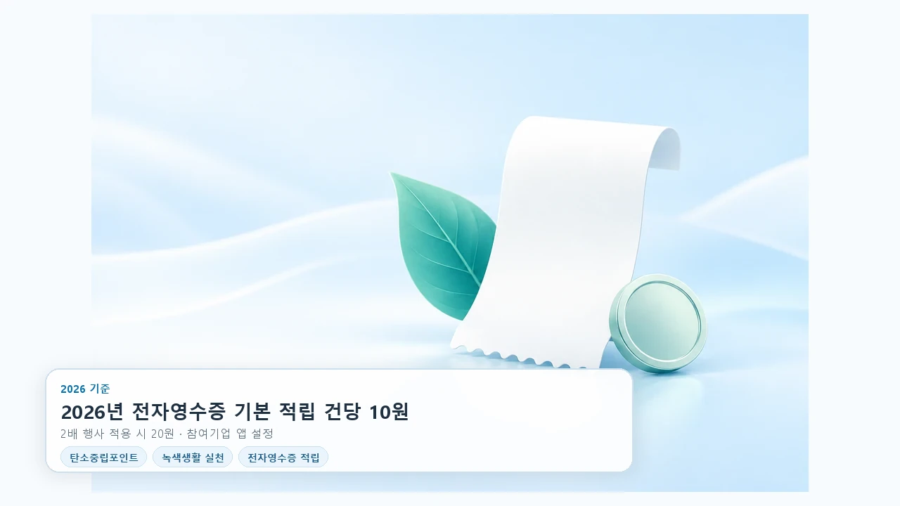 탄소중립포인트 전자영수증, 얼마 적립되고 어떻게 설정할까요?