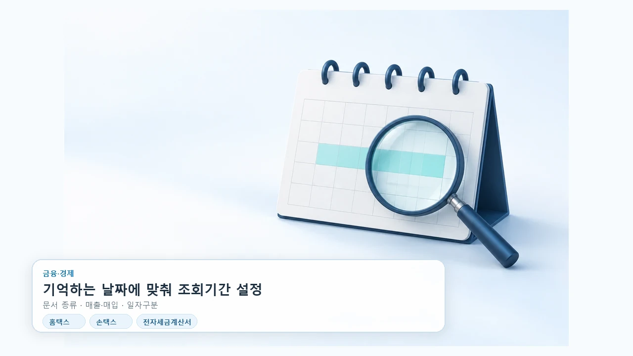 홈택스 전자세금계산서 발급내역, 날짜 기준부터 맞춰 찾는 법