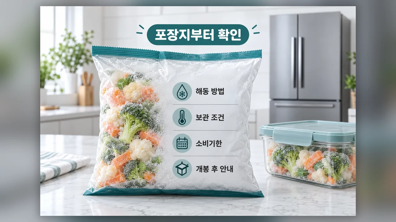 먼저 비교할 기준은 포장지 안내 - 냉동식품 냉장 해동 후, 언제까지 두고 어떻게 보관할까요?