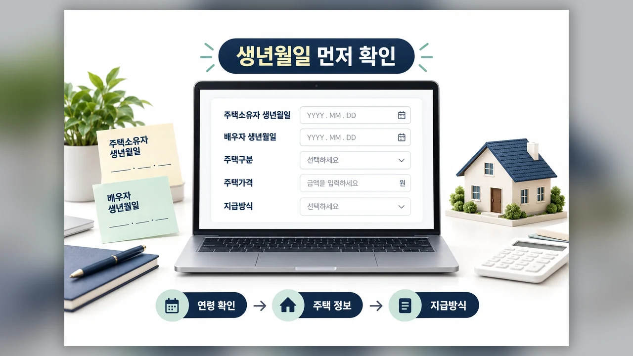 조회 화면에서 확인할 순서 - 주택연금 예상 월지급금, 부부 중 누구 나이로 계산할까요?