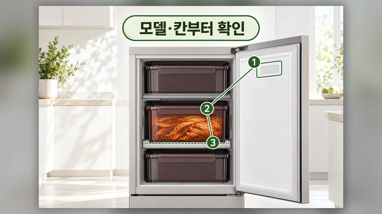 모델명과 보관할 칸부터 확인하기 - 김장김치 보관 모드, 김치 종류에 따라 이렇게 고르세요