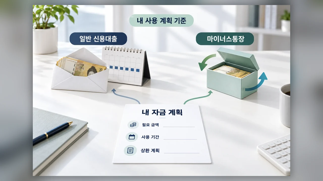 내 상황에 맞춰 선택하는 기준 - 신용대출과 마이너스통장, 금리보다 먼저 비교할 것