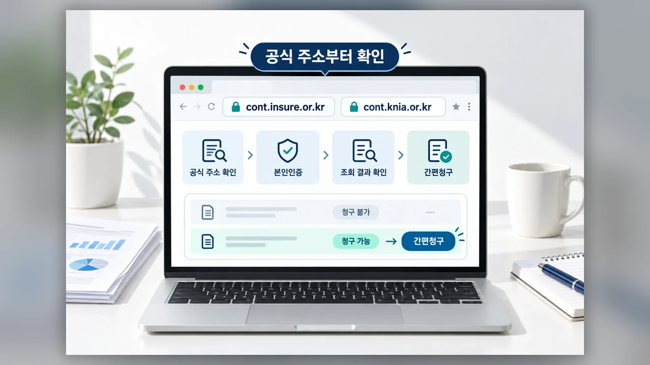 간편청구까지 이어지는 순서 - 내보험찾아줌에서 숨은 보험금 조회 후 청구하는 순서