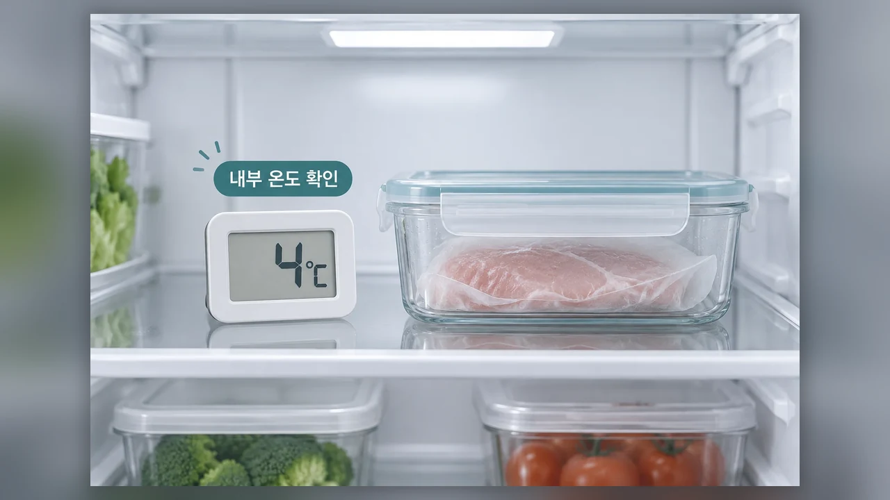 냉장 온도는 실제 내부 온도로 확인 - 냉동식품 냉장 해동 후, 언제까지 두고 어떻게 보관할까요?