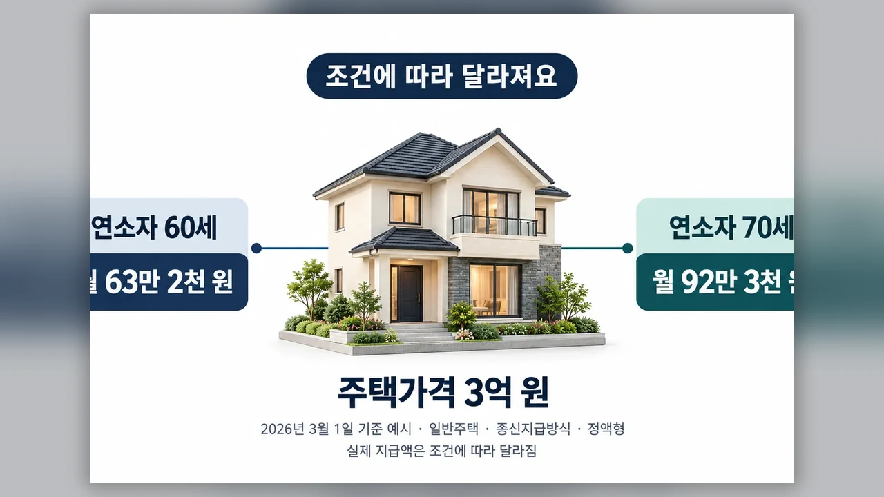 같은 집이어도 금액이 달라지는 이유 - 주택연금 예상 월지급금, 부부 중 누구 나이로 계산할까요?