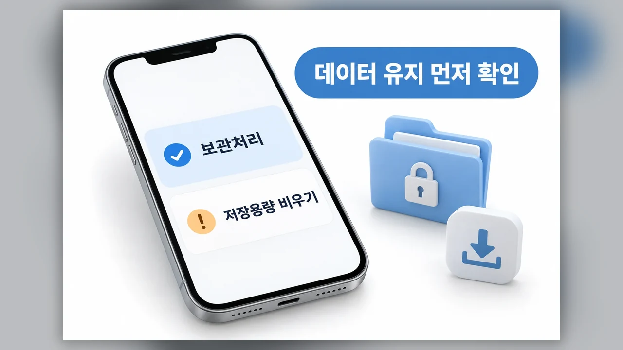 데이터 유지 전 체크리스트 - 안드로이드 앱 보관처리, 데이터는 남기고 공간 확보하기
