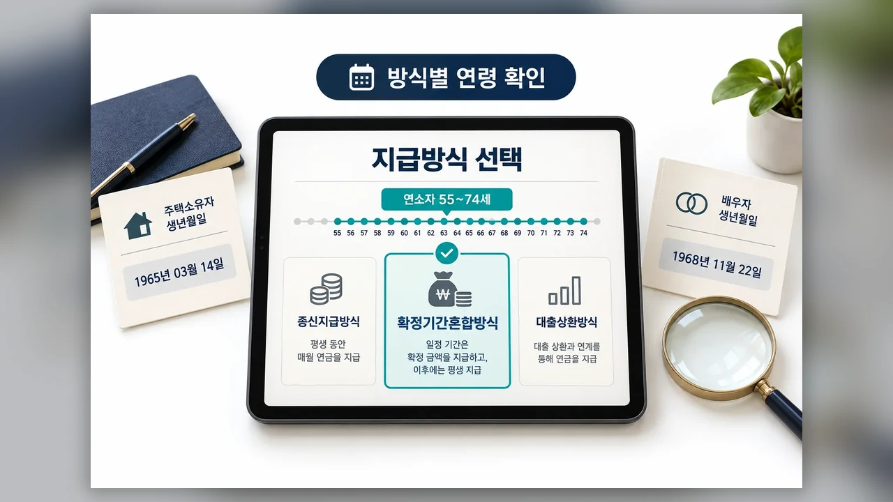 놓치기 쉬운 연령 조건 - 주택연금 예상 월지급금, 부부 중 누구 나이로 계산할까요?