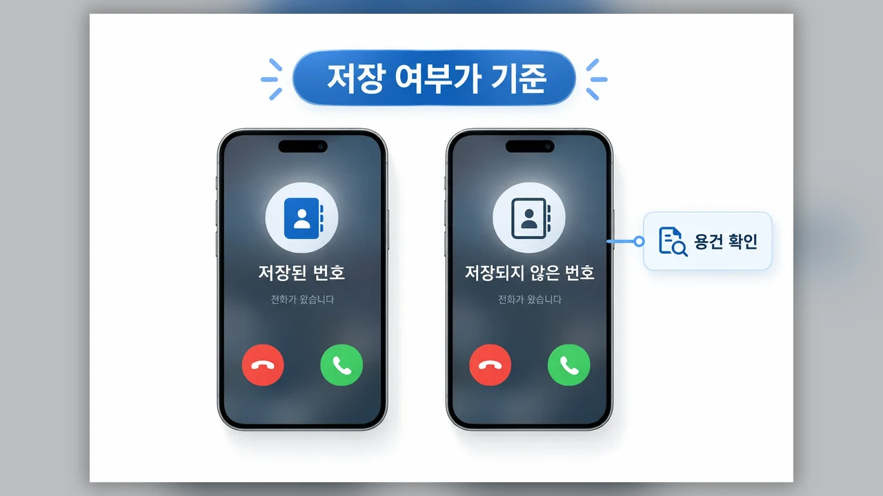 기준은 스팸 판정이 아닌 저장 여부 - 아이폰 통화 스크리닝, 저장되지 않은 번호에 어떻게 작동할까요?