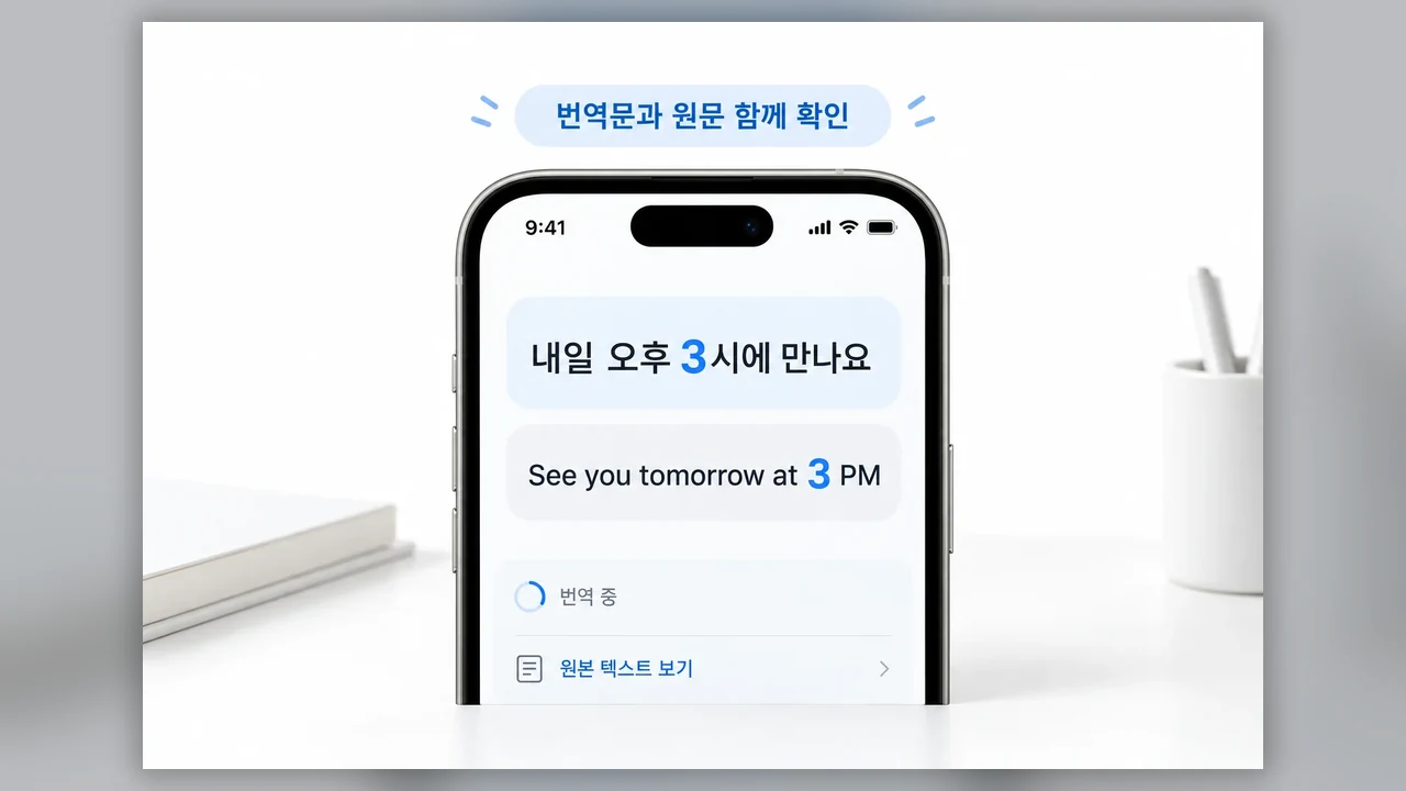 번역된 메시지와 원문 확인 - 아이폰 메시지 자동 번역, 지원 조건부터 대화별 설정까지