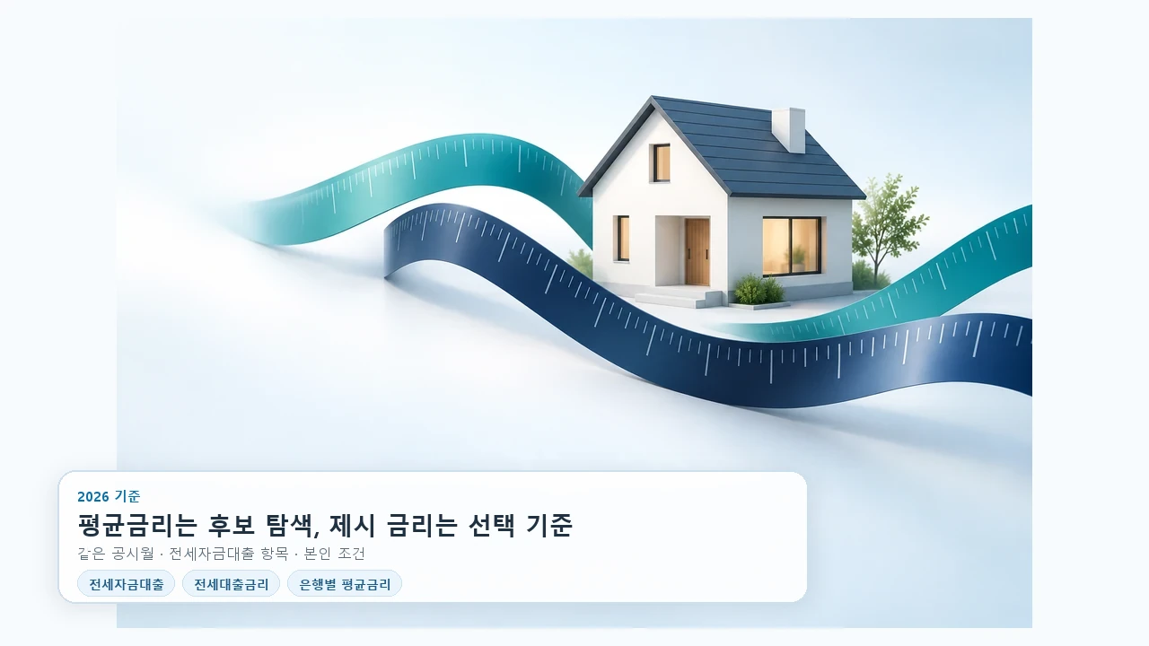전세자금대출 금리 비교, 평균금리와 내 금리는 다르게 보세요