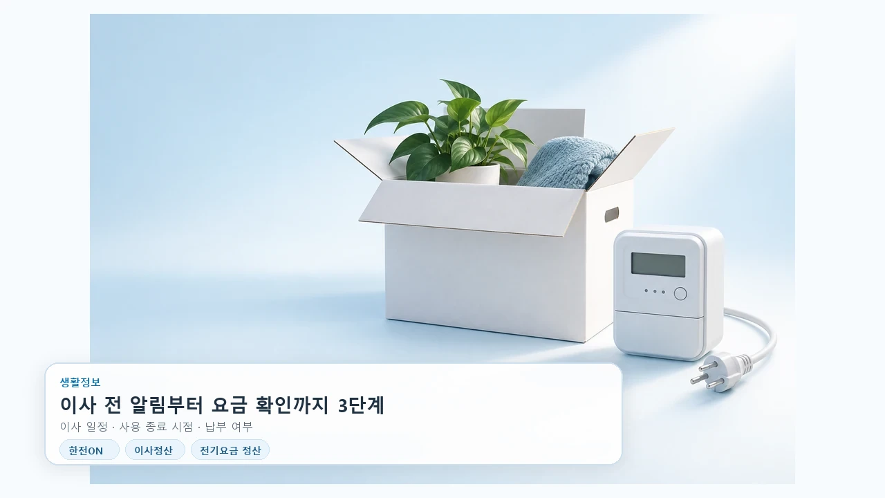 이사할 때 전기요금 정산, 한전ON에서 챙길 순서