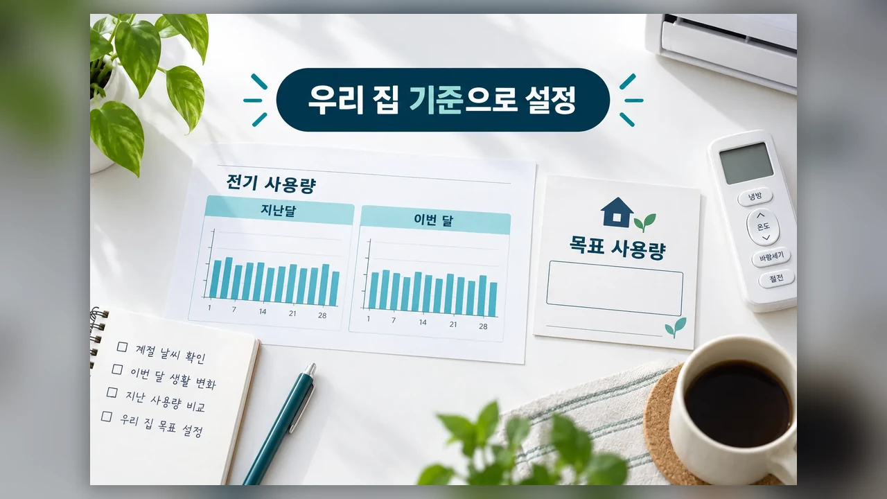 목표 사용량을 정하는 체크포인트 - 한전 파워플래너 알림, 우리 집 목표 사용량부터 정하는 법