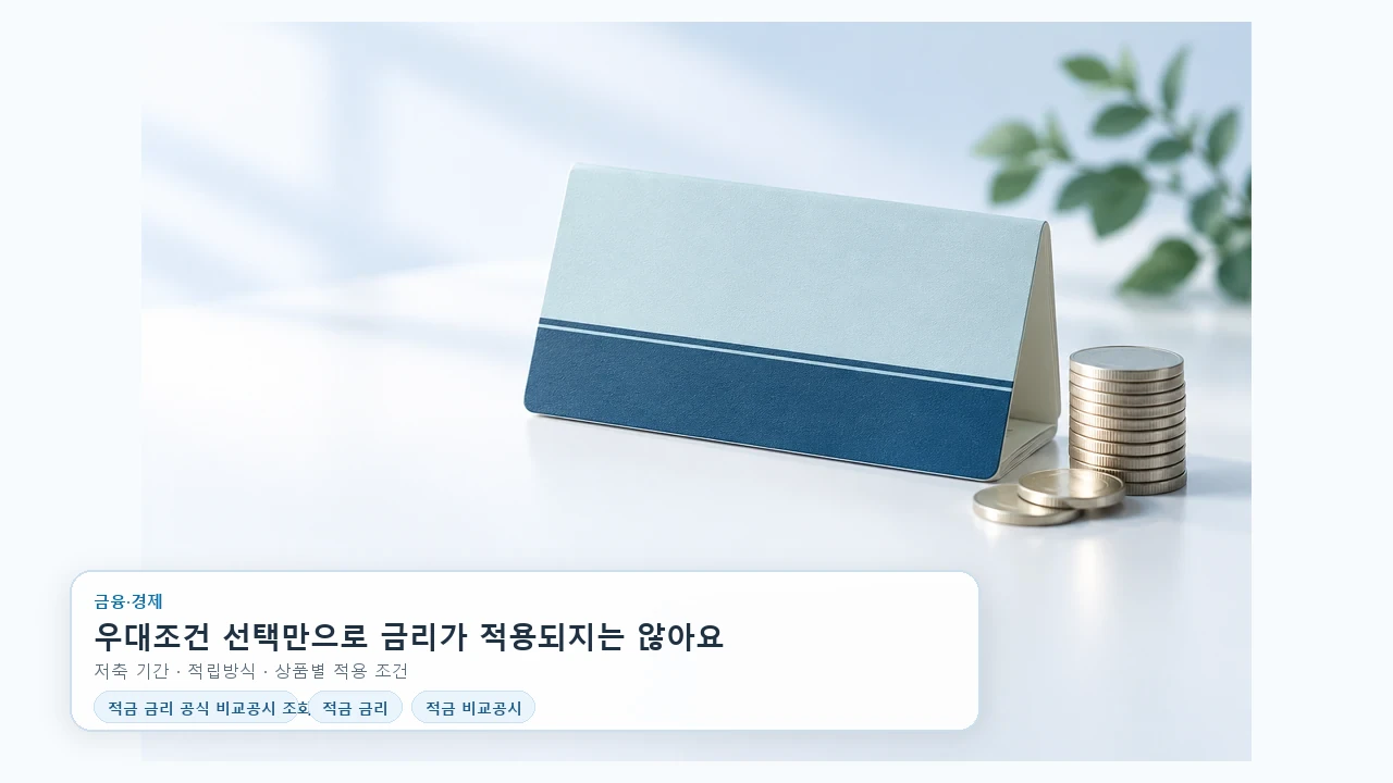 적금 금리 비교공시, 우대조건부터 맞춰 보는 방법