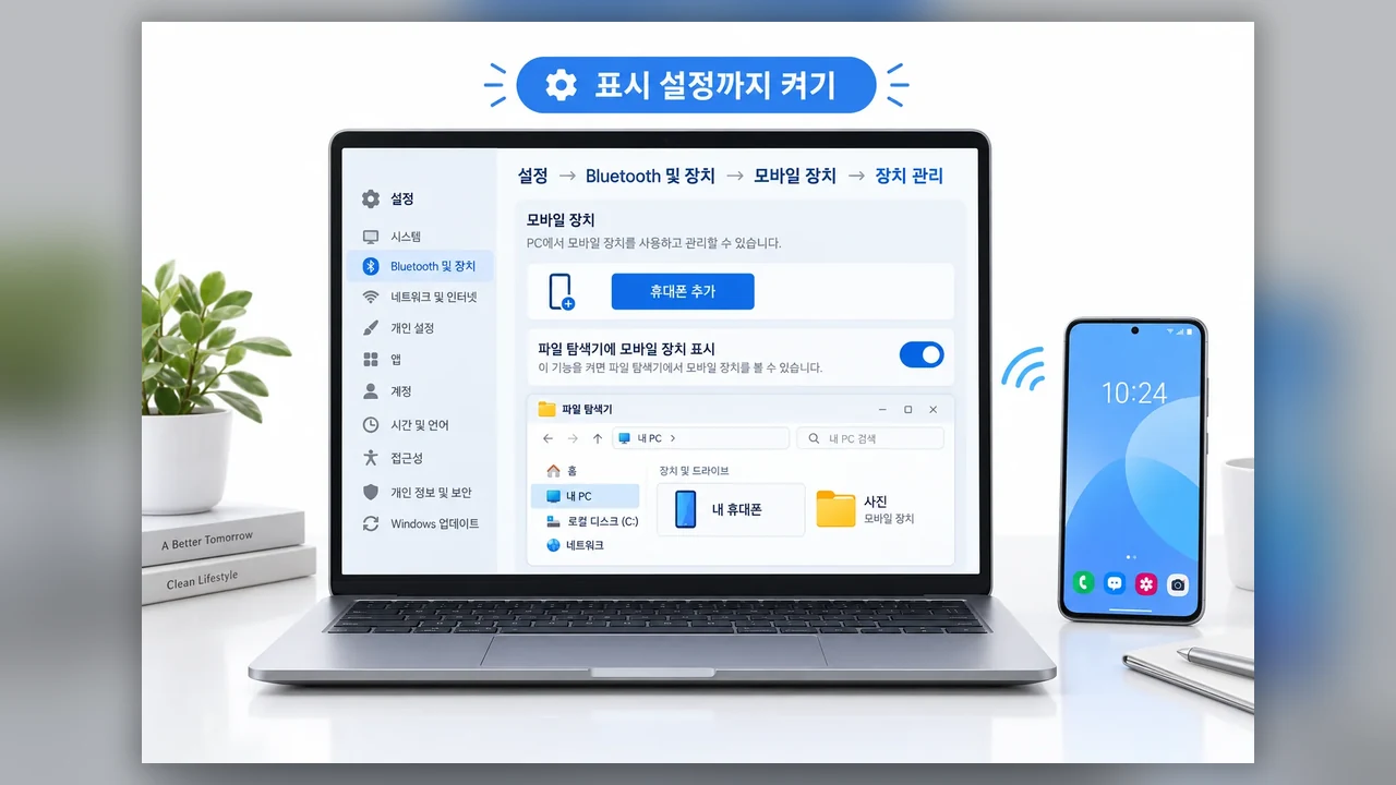 파일 탐색기에서 연결하는 순서 - 윈도우 11 파일 탐색기에 안드로이드 휴대폰 연결하는 방법