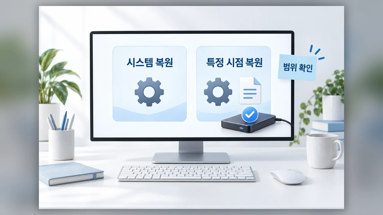 이름이 비슷한 복구 기능은 구분하자 - 윈도우 11, 원하는 날짜로 되돌릴 수 있을까요? 복원 지점 확인법